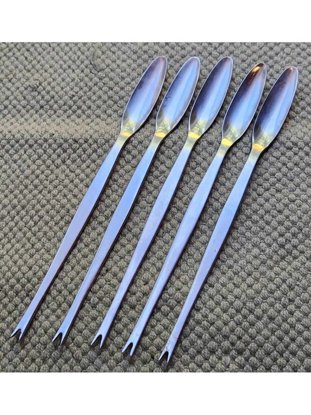 5 Gense Sweden Focus Folke Arstrom Lobster Picks Fork Spoons Stainless Steel MCM